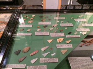 Flint arrowheads on the top floor of the Pitt Rivers Museum - not necessarily all from Britain